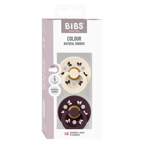 Bibs HOLIDAY 2pak str 1 - Holiday Bow Ivory/Plum-sutter-Bibs-Ollifant.dk