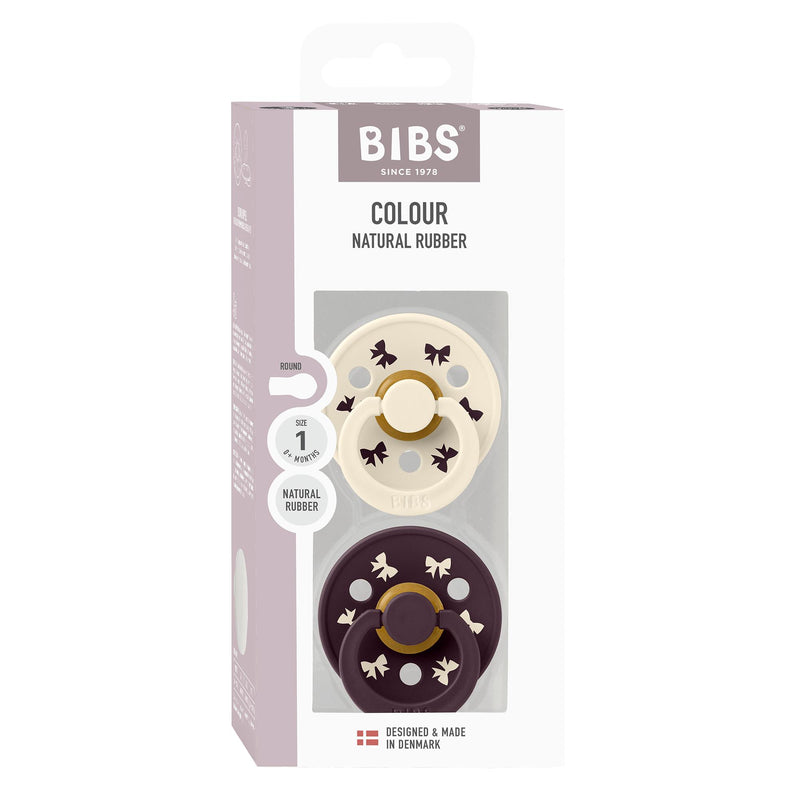 Bibs HOLIDAY 2pak str 2 - Holiday Bow Ivory/Plum-sutter-Bibs-Ollifant.dk