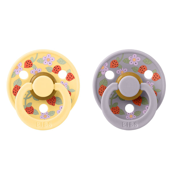 Bibs x Liberty 2-pak Latex Sutter Strawberries and Cream - Pale Butter mix-sutter-Bibs-Ollifant.dk