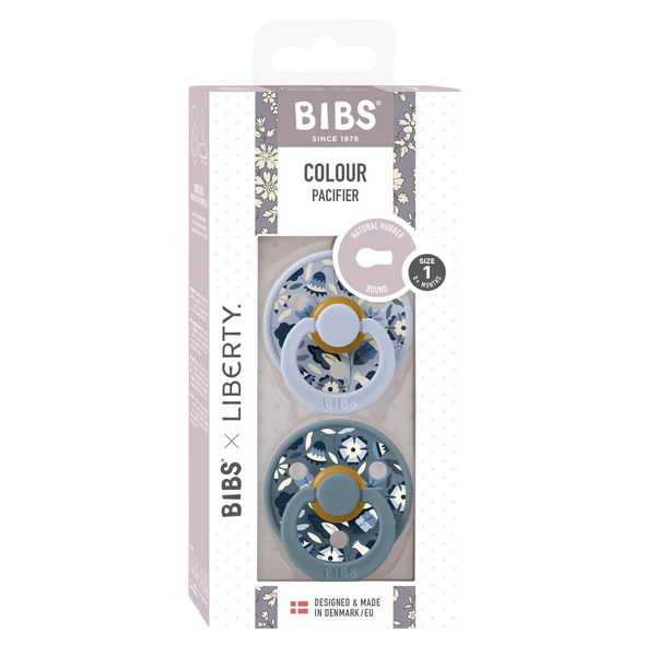 BIBS x Liberty 2pak Latex Sutter RUND Bobo - Blue Mix-sutter-Bibs-Ollifant.dk