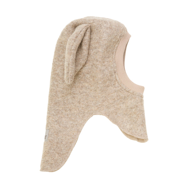 HutteliHut Balaclava m. ører 2lags - Sand Melange-Huer-Huttelihut-Ollifant.dk