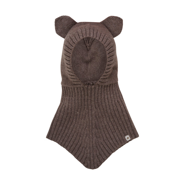 HutteliHut Balaclava m. Ører ULD - Brown Melange-Huer-Huttelihut-Ollifant.dk