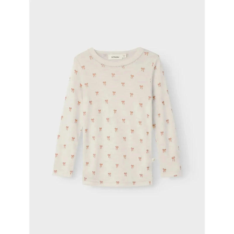 Lil'Atelier Bluse NALU ULD - Turtledove Bow-Bluser-Lil'Atelier-Ollifant.dk