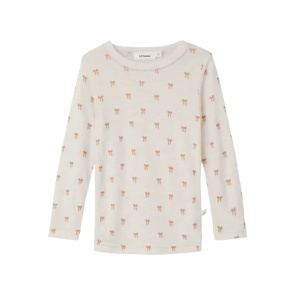 Lil'Atelier Bluse NALU ULD - Turtledove Bow-Bluser-Lil'Atelier-Ollifant.dk