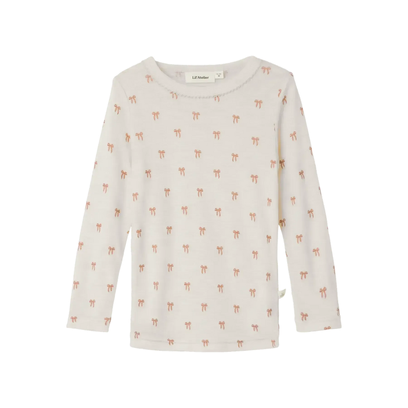 Lil'Atelier Bluse NALU ULD - Turtledove Bow-Bluser-Lil'Atelier-Ollifant.dk