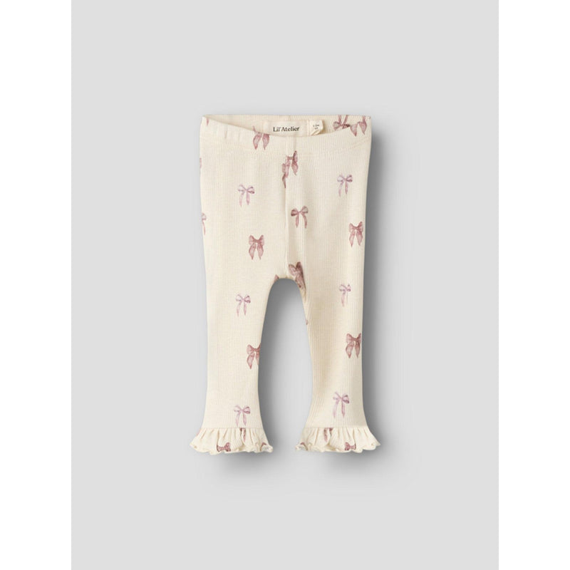 Lil'Atelier Leggings GAVO EKA - Turtledove Bow-Leggings-Lil'Atelier-Ollifant.dk