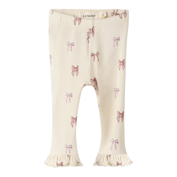 Lil'Atelier Leggings GAVO EKA - Turtledove Bow-Leggings-Lil'Atelier-Ollifant.dk