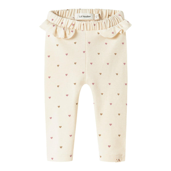 Lil'Atelier Leggings LALO TAI - Turtledove/Heart-Leggings-Lil'Atelier-Ollifant.dk