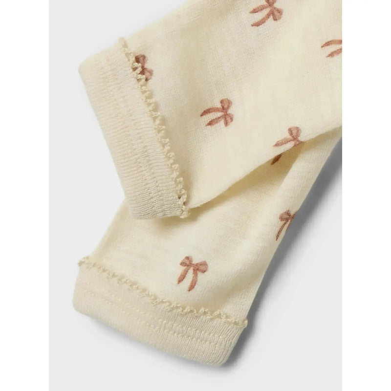 Lil'Atelier Leggings NALU ULD - Turtledove bow-Leggings-Lil'Atelier-Ollifant.dk
