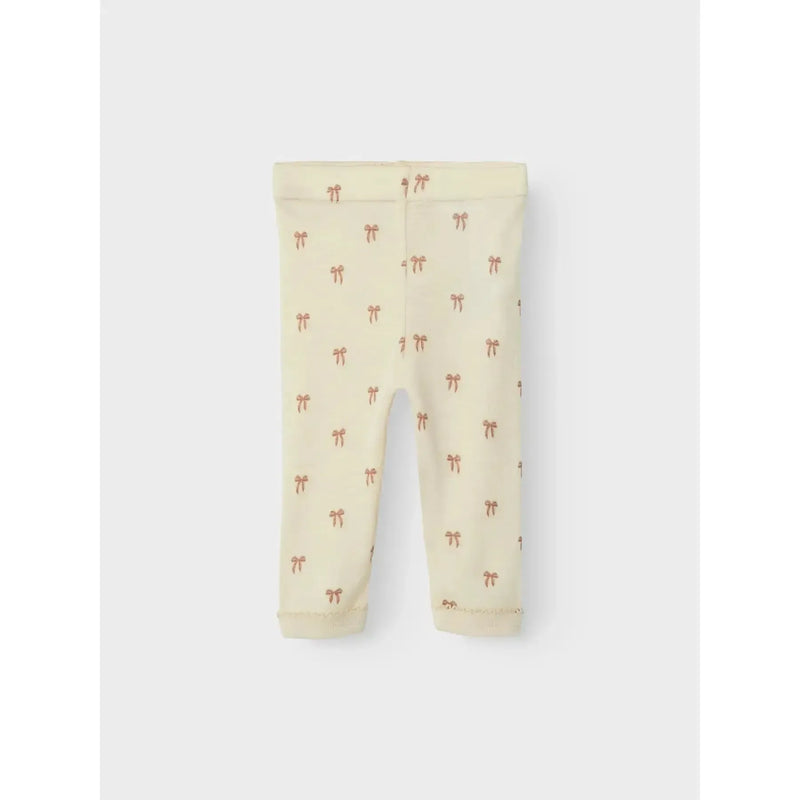 Lil'Atelier Leggings NALU ULD - Turtledove bow-Leggings-Lil'Atelier-Ollifant.dk