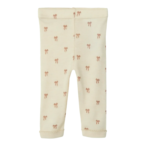 Lil'Atelier Leggings NALU ULD - Turtledove bow-Leggings-Lil'Atelier-Ollifant.dk
