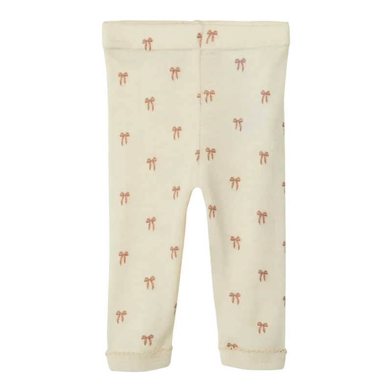 Lil'Atelier Leggings NALU ULD - Turtledove bow-Leggings-Lil'Atelier-Ollifant.dk
