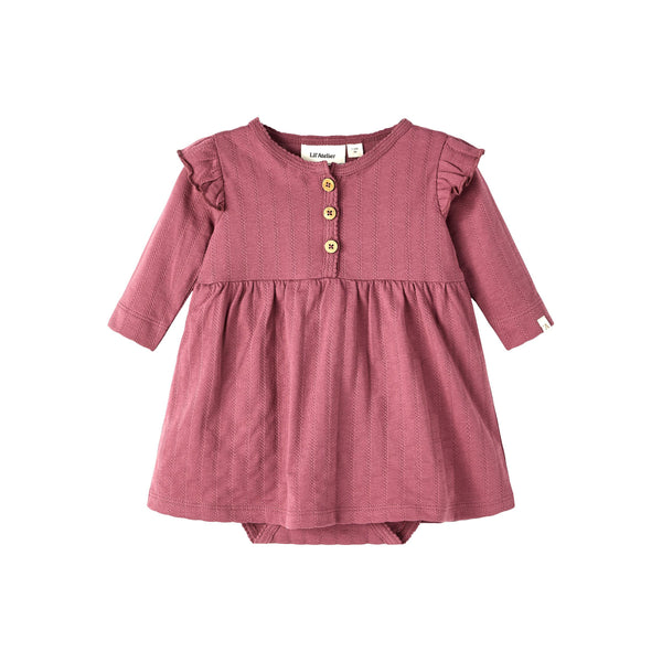 lil'atelier - NALA LS BODY DRESS LIL - dry rose-Kjole-Lil'Atelier-Ollifant.dk