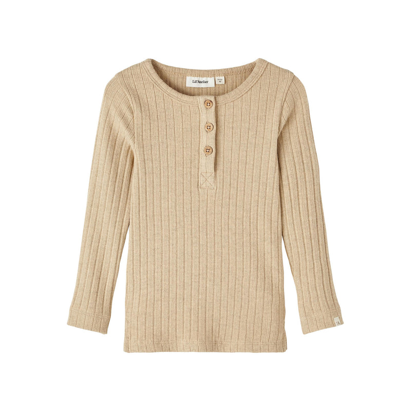 lil'atelier - NIVA LS SLIM TOP LIL - warm sand-Bluser-Lil'Atelier-Ollifant.dk