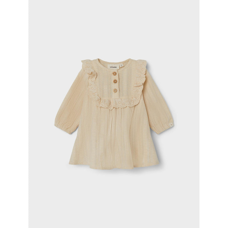 lil'atelier - OYA LS LOOSE DRESS LIL - wood ash-Kjole-Lil'Atelier-Ollifant.dk