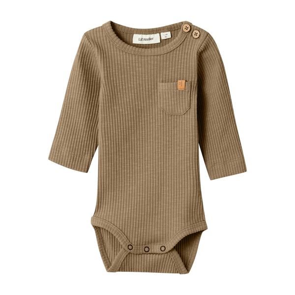 lil'atelier - RAJO LS SLIM BODY JAN LIL - mørkebrun-Body-Lil'Atelier-Ollifant.dk
