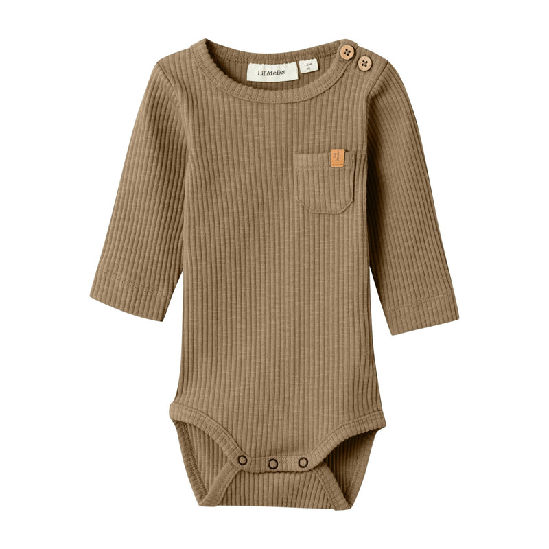 lil'atelier - RAJO LS SLIM BODY JAN LIL - mørkebrun-Body-Lil'Atelier-Ollifant.dk