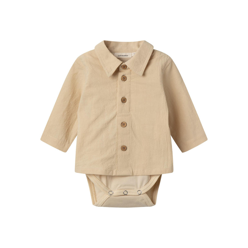 lil'atelier - RUBA LS BOXY BODY SHIRT LIL - wood ash-Body-Lil'Atelier-Ollifant.dk