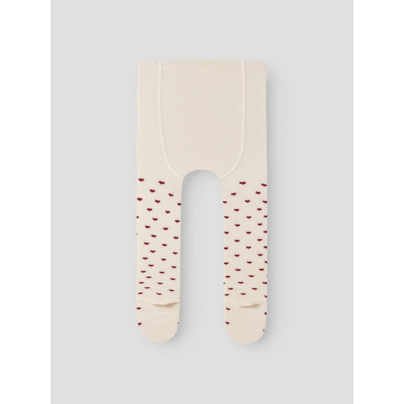 Lil'Atelier Strømpebukser REBA - Turtledove Red hearts-Strømpebukser-Lil'Atelier-Ollifant.dk