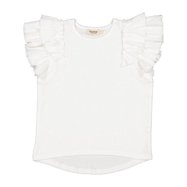 MarMar T-shirt TAVORA FRILL - Gentle white-t-shirt-MarMar-Ollifant.dk