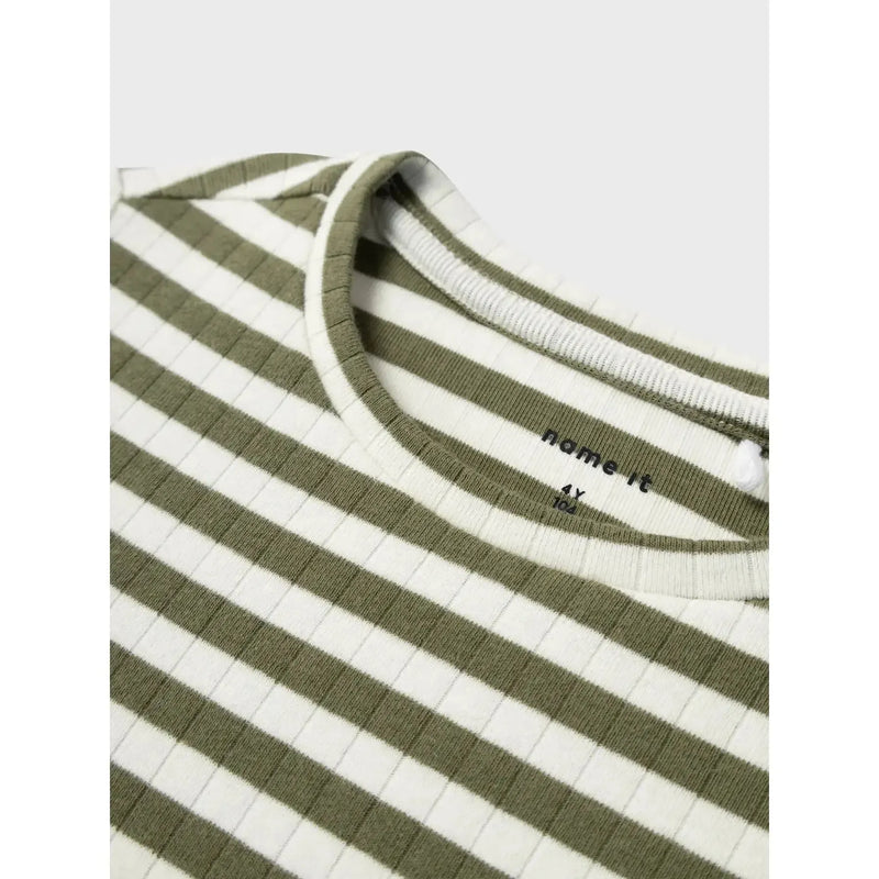 Name it Bluse SURAJA NOOS - Lichen Green Stripes-Bluser-Name it-Ollifant.dk