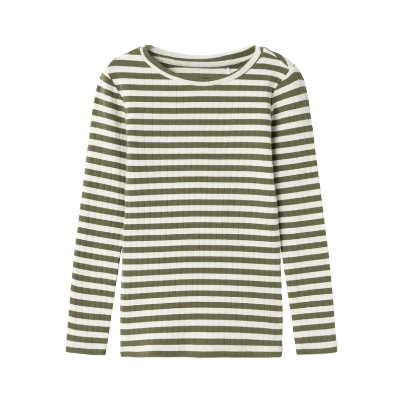 Name it Bluse SURAJA NOOS - Lichen Green Stripes-Bluser-Name it-Ollifant.dk