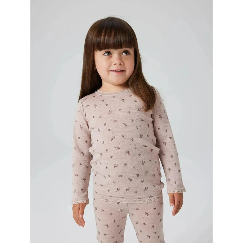 Name it bluse WANG ULD NOOS - Grey Small Flowers-Bluser-Name it-Ollifant.dk