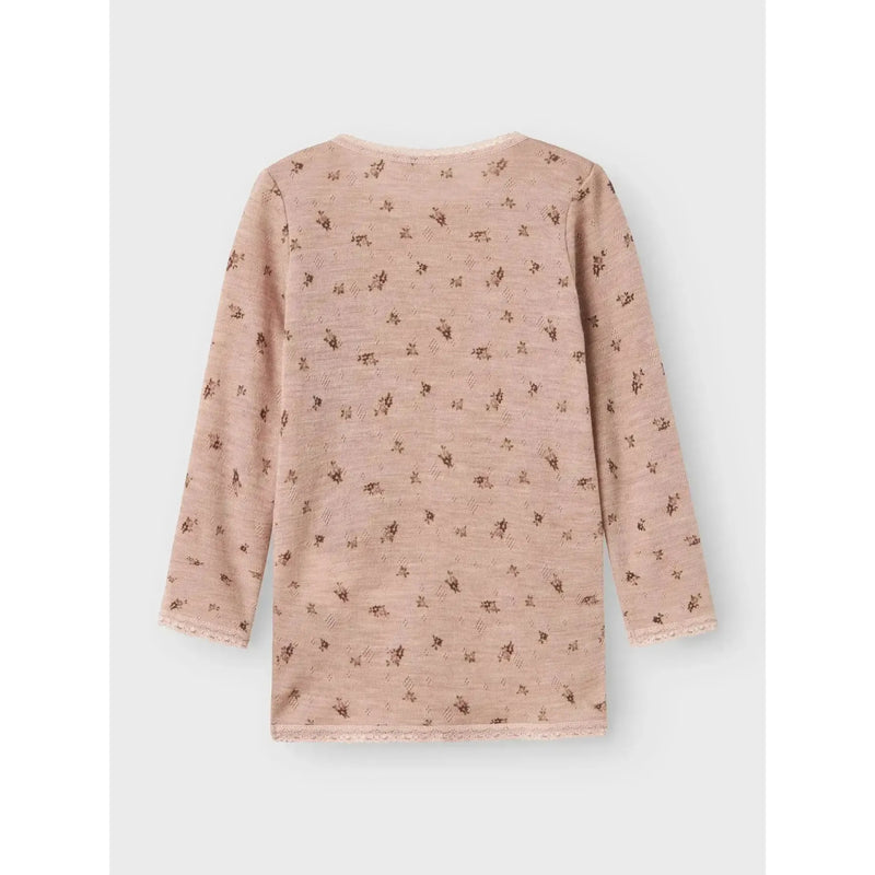 Name it bluse WANG ULD NOOS - Grey Small Flowers-Bluser-Name it-Ollifant.dk