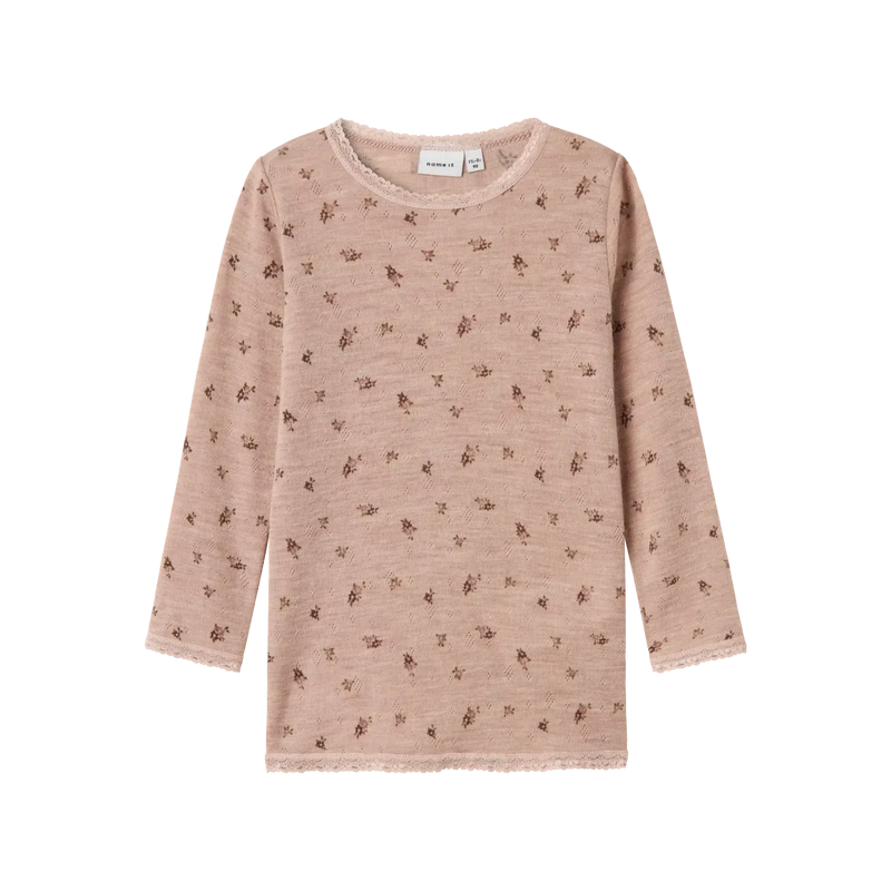 Name it bluse WANG ULD NOOS - Grey Small Flowers-Bluser-Name it-Ollifant.dk