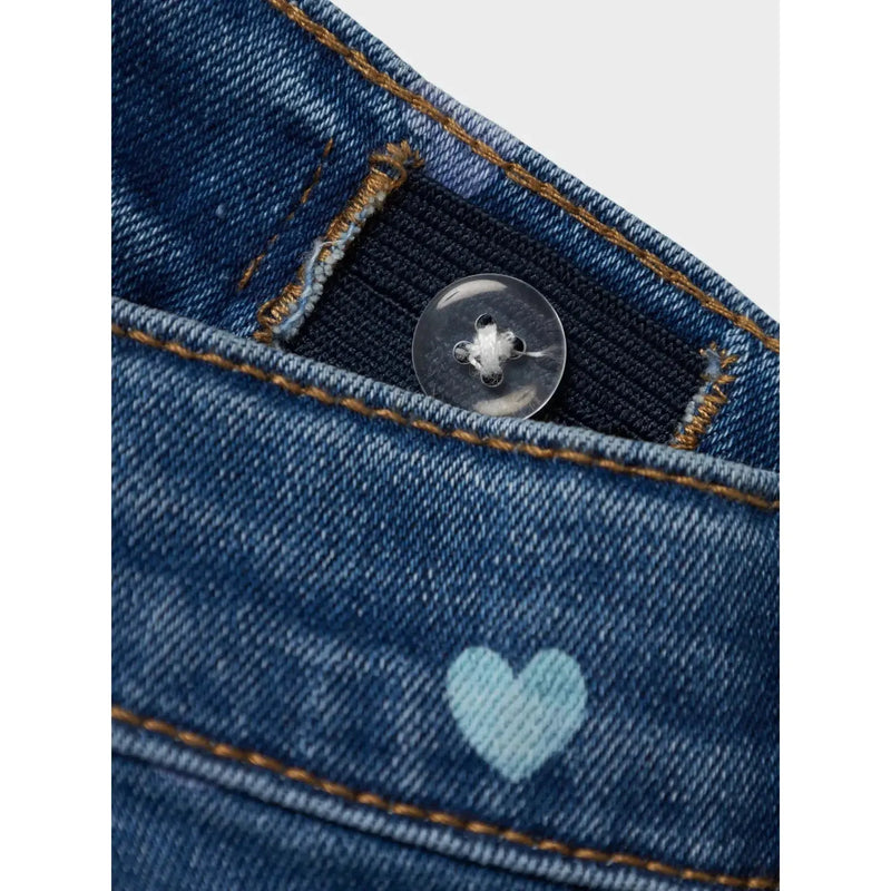 Name it bukser BELLA MOM NOOS - Denim blue Hearts-jeans-Name it-Ollifant.dk