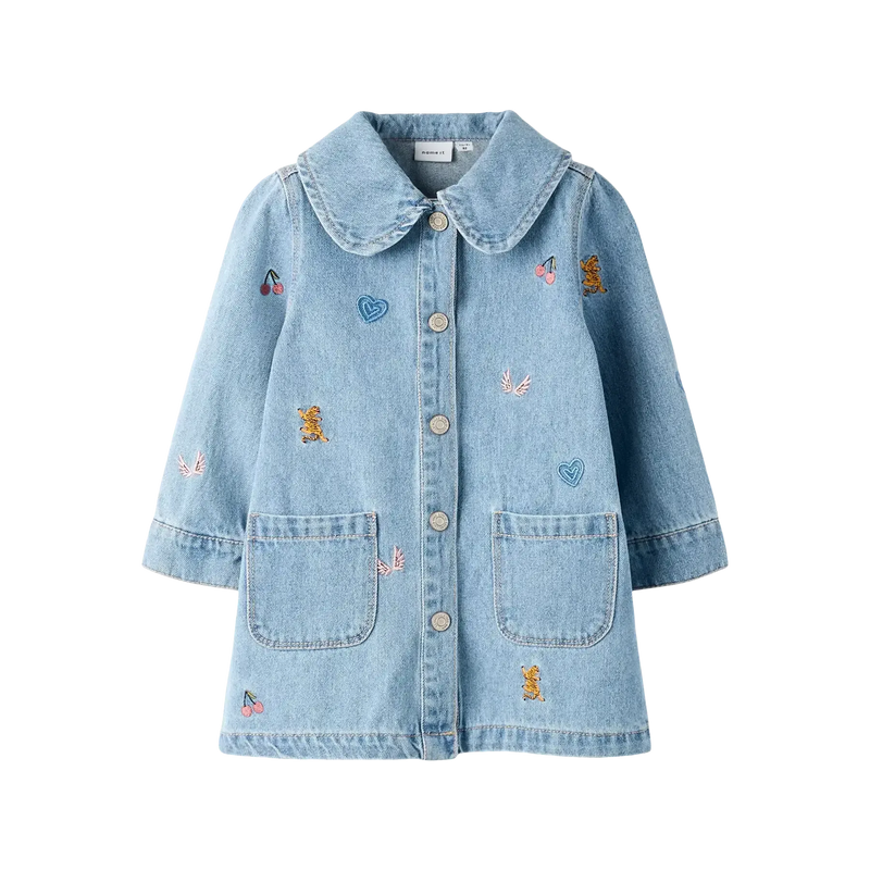 Name it Denim Kjole LILI - Light Blue Denim-Name it-Ollifant.dk