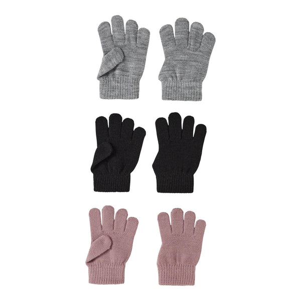 Name it Handsker 6pak Magic - Grey Woodrose-Handsker og vanter-Name it-Ollifant.dk
