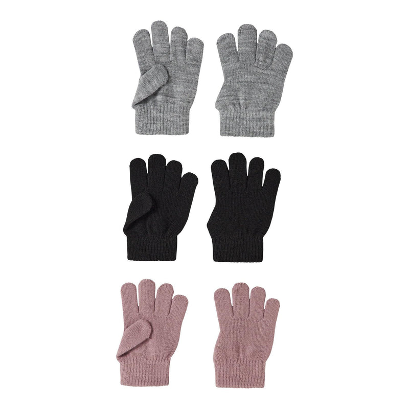 Name it Handsker 6pak Magic - Grey Woodrose-Handsker og vanter-Name it-Ollifant.dk
