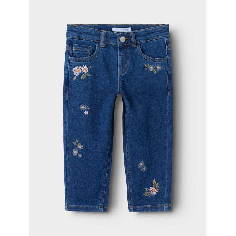 Name it Jeans BELLA MOM - Flower EMB-Bukser-Name it-Ollifant.dk