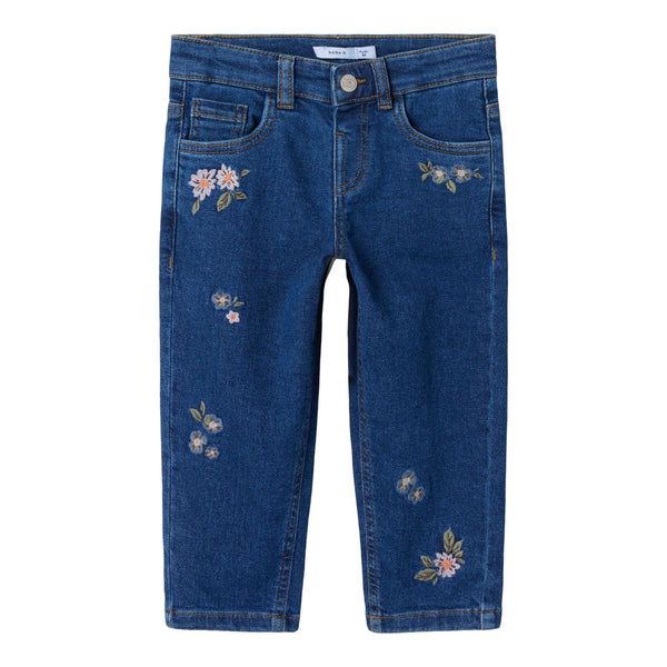 Name it Jeans BELLA MOM - Flower EMB-Bukser-Name it-Ollifant.dk