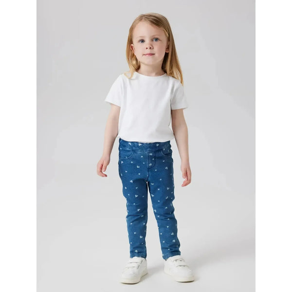 Name it Jeans Leggings SALLI - Medium blue denim HEARTS-Leggings-Name it-Ollifant.dk