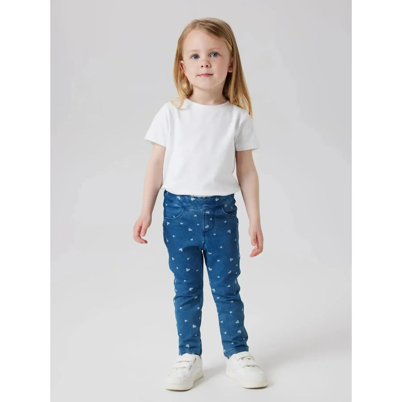 Name it Jeans Leggings SALLI - Medium blue denim HEARTS-Leggings-Name it-Ollifant.dk