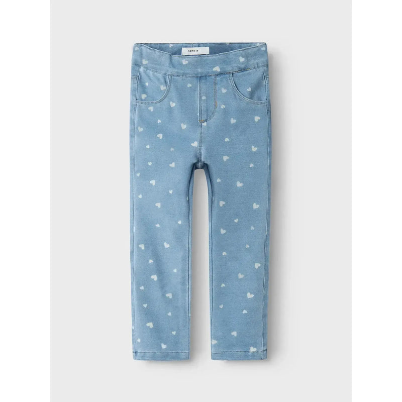Name it Jeans Leggings SALLI - Medium blue denim HEARTS-Leggings-Name it-Ollifant.dk