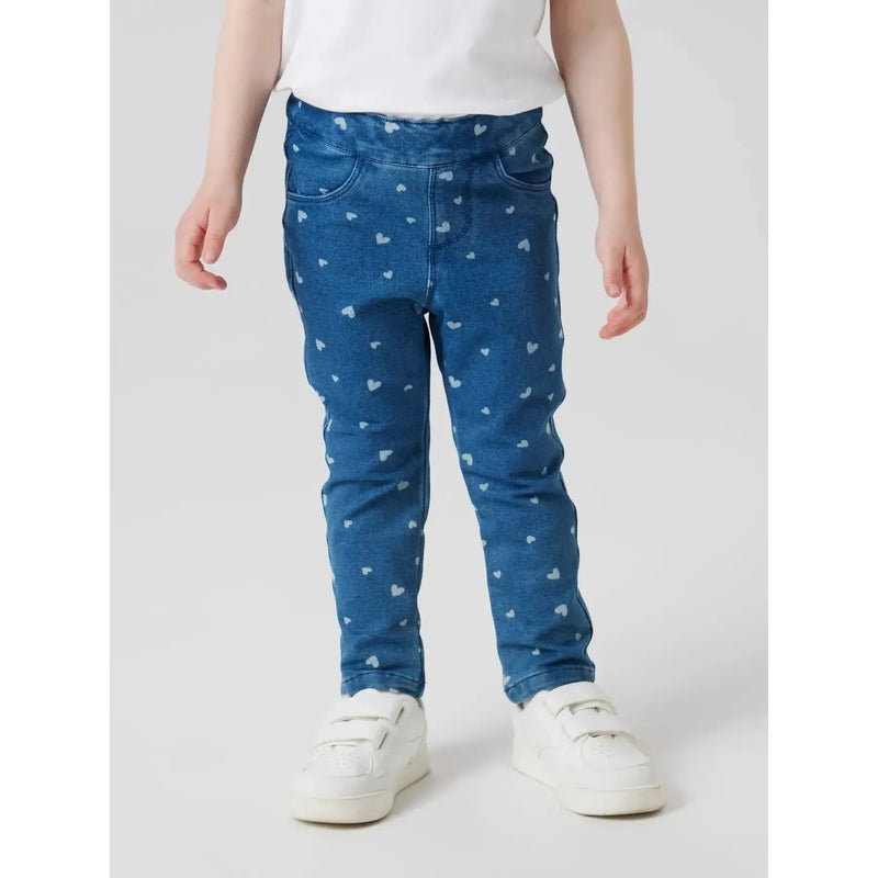 Name it Jeans Leggings SALLI - Medium blue denim HEARTS-Leggings-Name it-Ollifant.dk