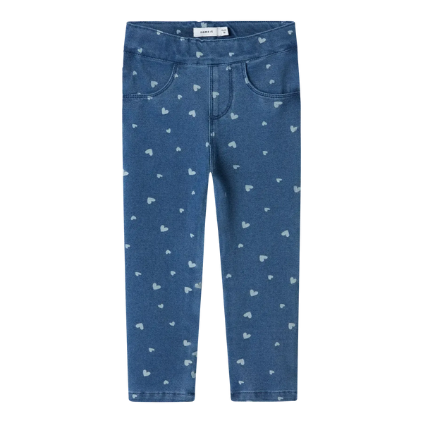 Name it Jeans Leggings SALLI - Medium blue denim HEARTS-Leggings-Name it-Ollifant.dk