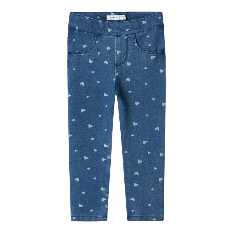 Name it Jeans Leggings SALLI - Medium blue denim HEARTS-Leggings-Name it-Ollifant.dk