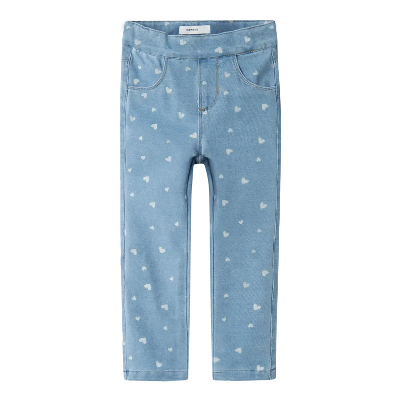 Name it Jeans Leggings SALLI - Medium blue denim HEARTS-Leggings-Name it-Ollifant.dk