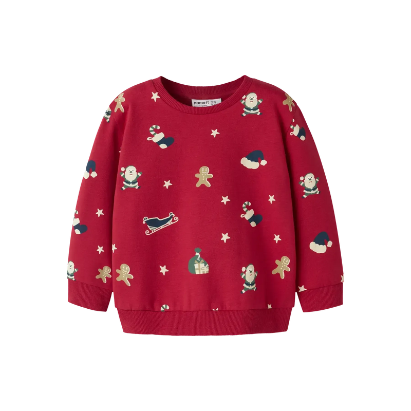 Name it Julebluse ROHOM - Jester Red-Trøje-Name it-Ollifant.dk