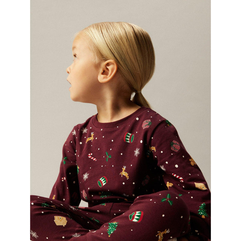 Name it Julenattøj VIASMAS - MINI - Burgundy - FORUDBESTILLING-Nattøj-Name it-Ollifant.dk