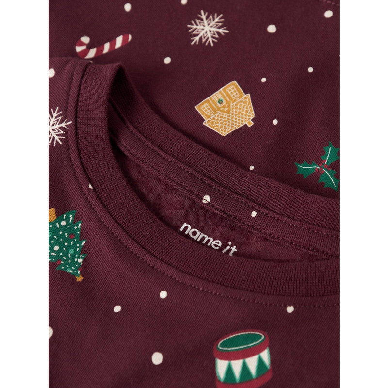 Name it Julenattøj VIASMAS - MINI - Burgundy - FORUDBESTILLING-Nattøj-Name it-Ollifant.dk