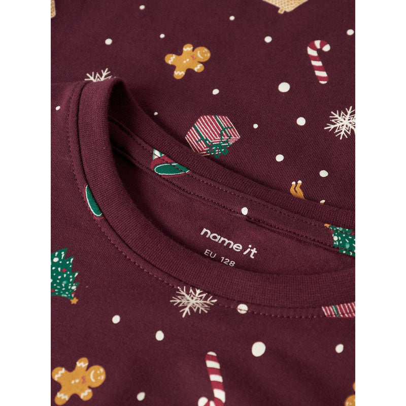 Name it Julenattøj VISMAS - KIDS - Burgundy-Nattøj-Name it-Ollifant.dk