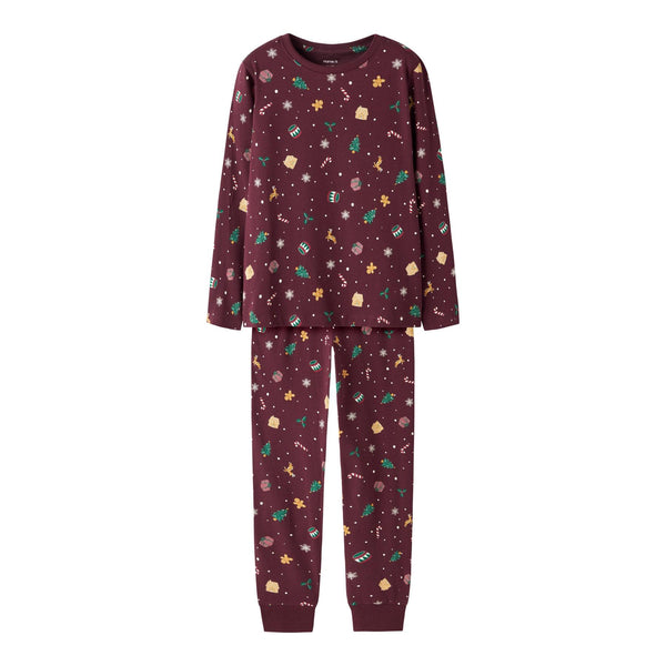 Name it Julenattøj VISMAS - KIDS - Burgundy-Nattøj-Name it-Ollifant.dk