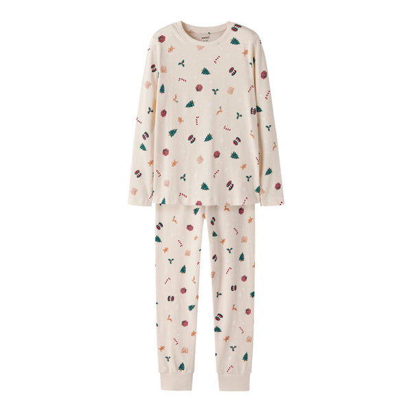 Name it Julenattøj VISMAS - KIDS - Whitecap Gray_Xmas-Nattøj-Name it-Ollifant.dk