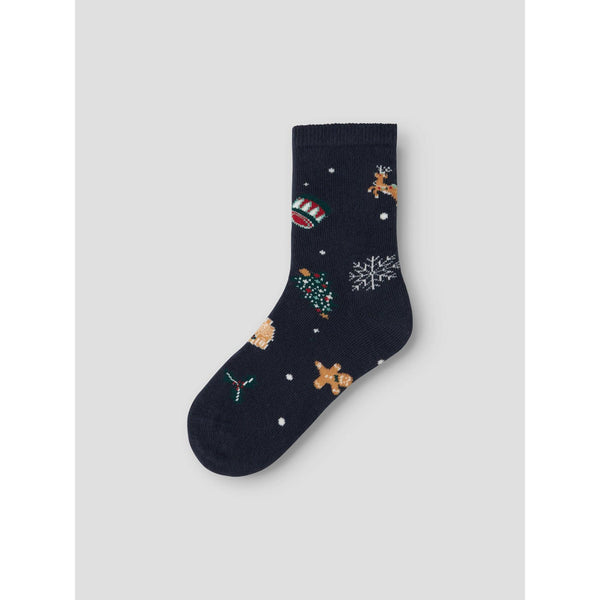 Name it Julestrømper 3pak VISMAS - Jester Red Navy Blazer + Botanical Garden-Strømper-Name it-Ollifant.dk