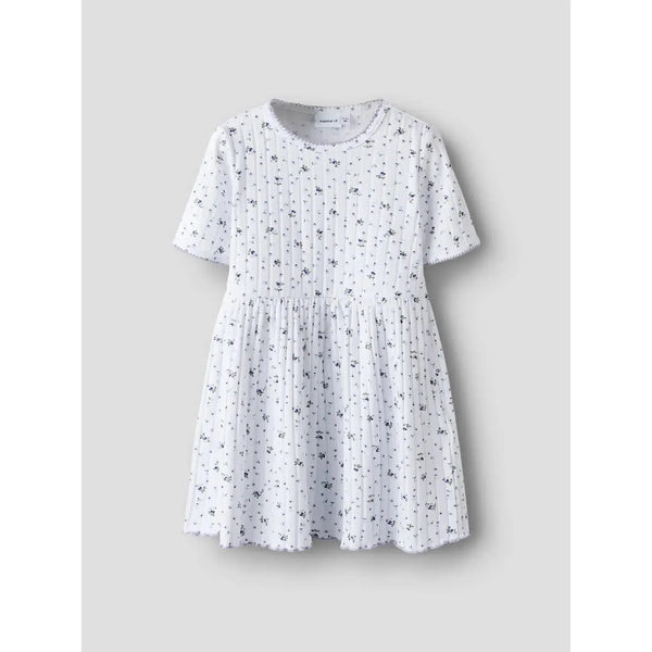 Name it Kjole FIONA SS - Bright White Flowers-Kjole-Name it-Ollifant.dk